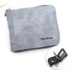 Men's Vintage Frosted PU Bi-fold Zipper Wallet with Coin Purse