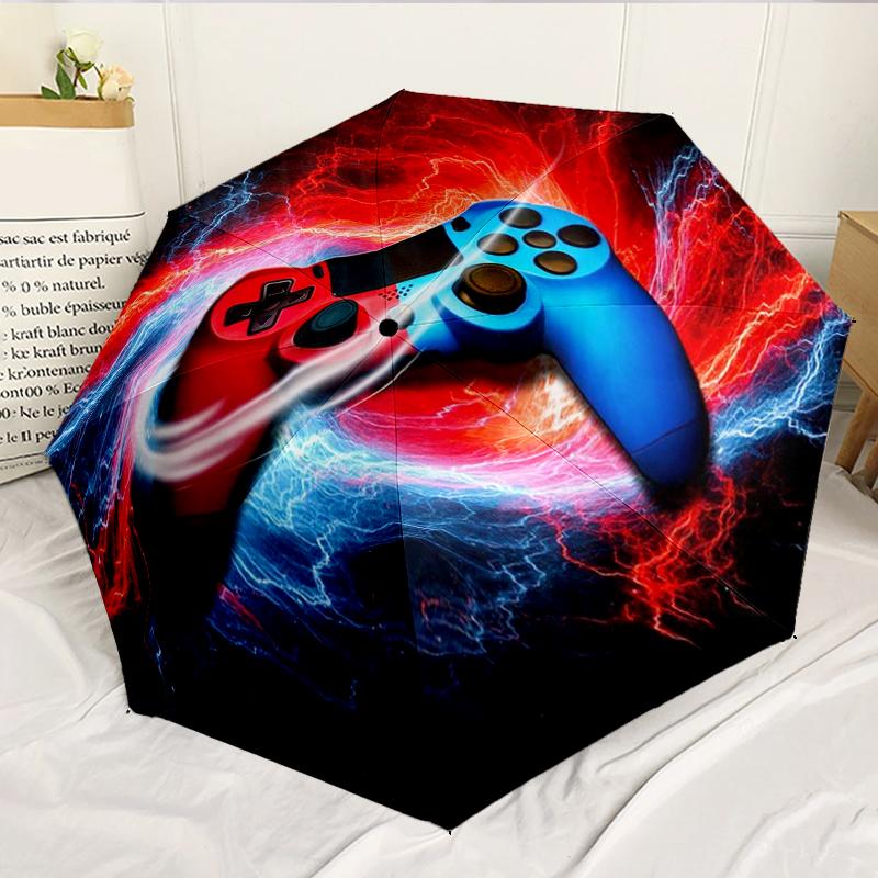 Energetic Gaming Controller 8-Frame for Travel, Camping, Casual Lightweight Portable Umbrella, Essential for Every Family Holidays Birthday Gift