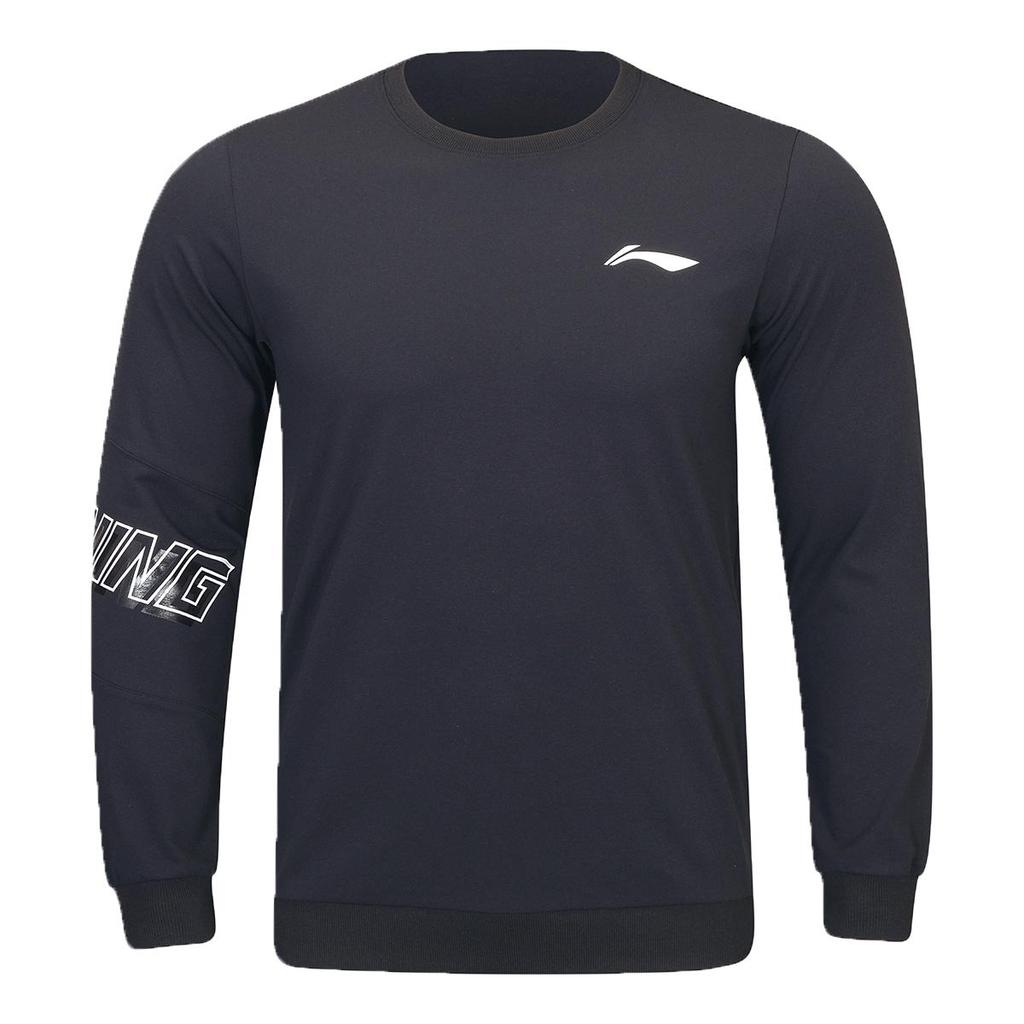 Li-Ning Minimalist Sports Printed Sweatshirt Unisex Sweatshirts Black AWDUB81-1