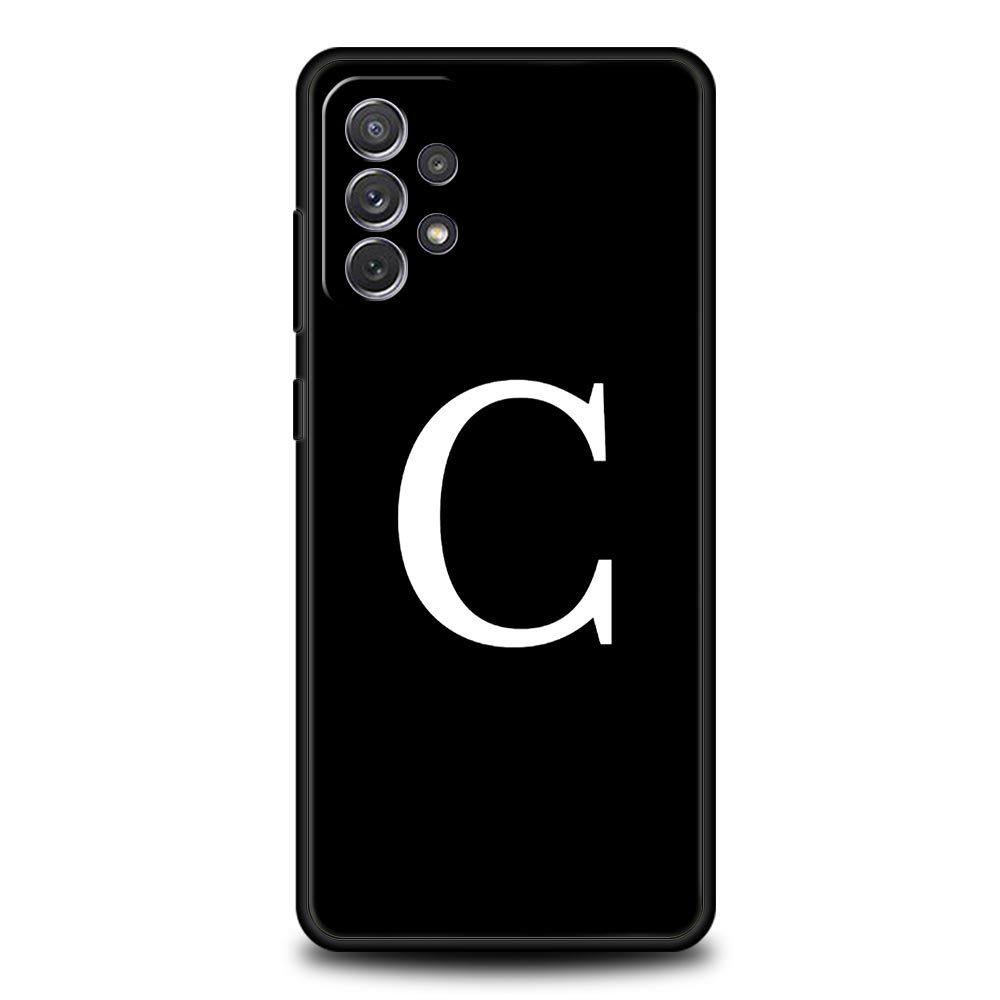 Initial Letter A Z Phone Case For Samsung Galaxy A17 A07 A55 A35 A25 A15 A05 A33 A31 A23 A21s A13 A41 A73 A53 A51 A71 A03 Cover