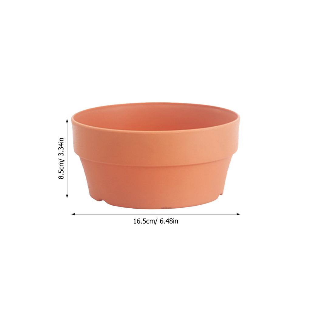 6Pcs Decorative Plastic Flower Pots Imitation Clay Finish Round Drainage Planters for Succulents Indoor Outdoor Garden Balcony