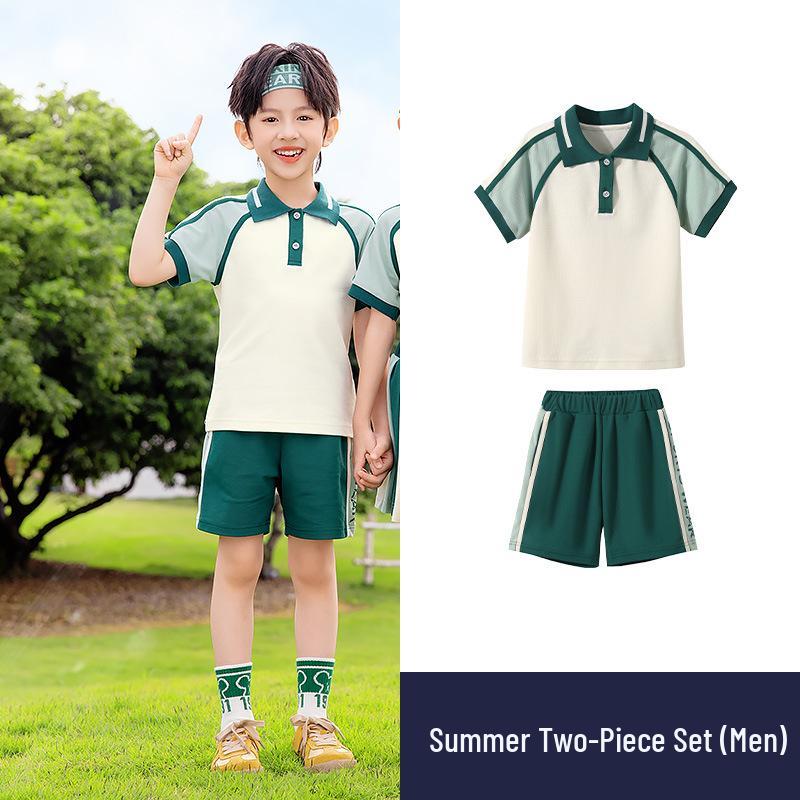 Children's Academy Style Summer Uniform Set for Kindergarten and Primary Students - Sports Uniform