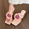Rose rose! Chinese flower high heel sandals women spring and summer toe thin heel cool slippers women
