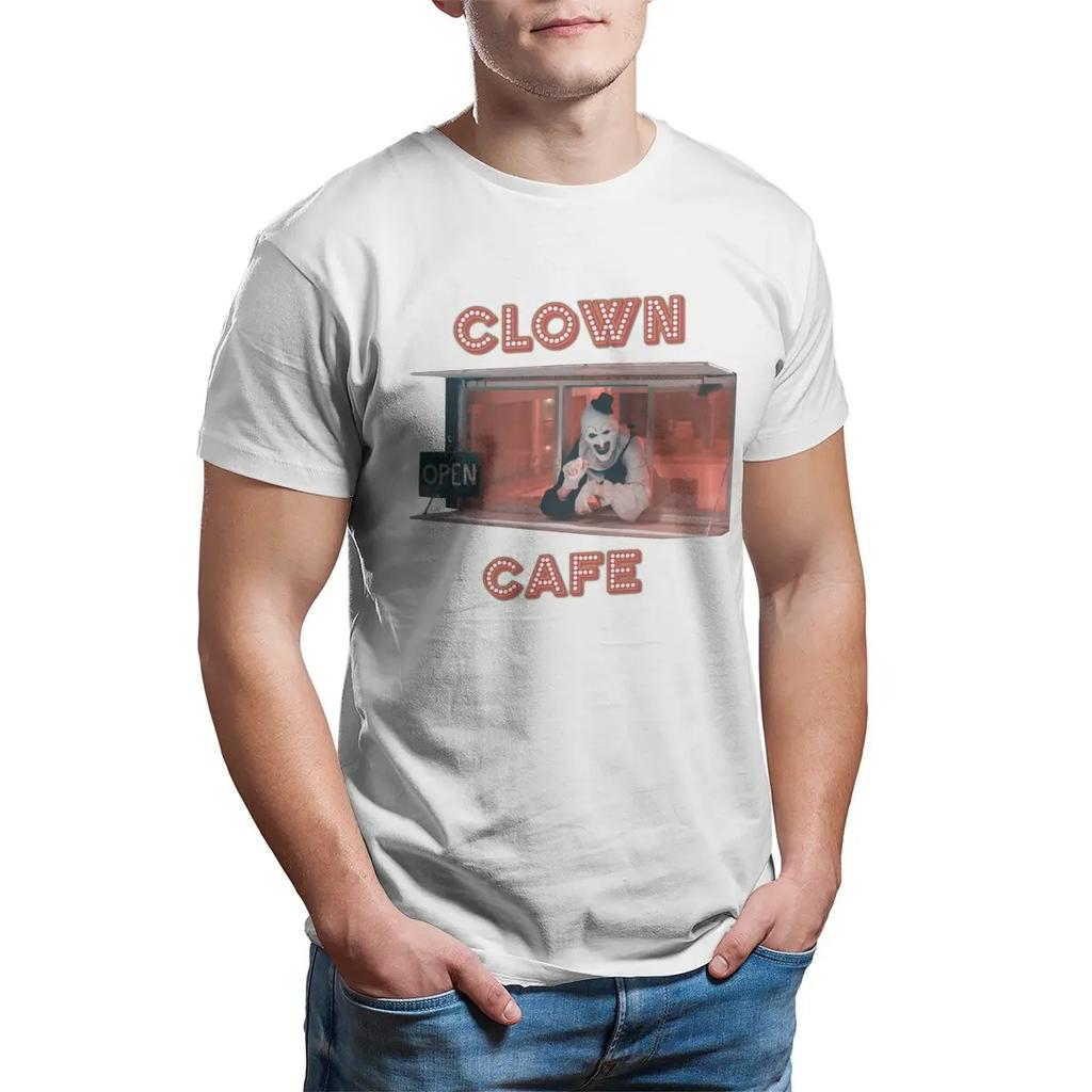 Terrifier Clown Cafe funny T Shirt Horror movie Scary clown Halloween Terrifier Film 100% Cotton printed Gift Idea T-Shirt