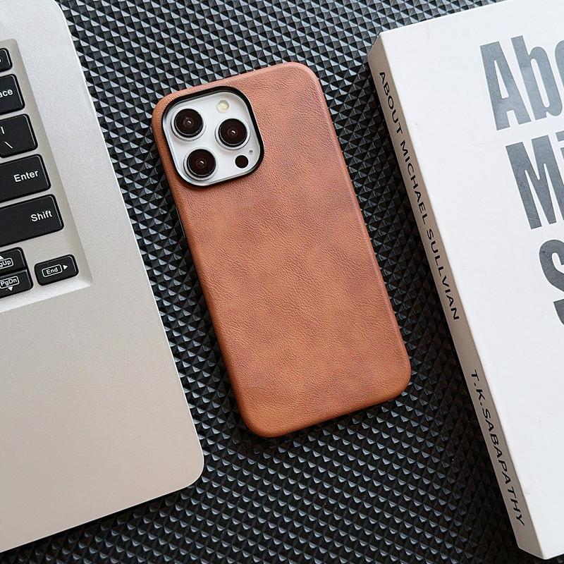 Applicable To IPhone16proMax Crazy Horse Leather Magnetic Charging Phone Case Apple 15 Retro 14 Anti Fall Protection Case