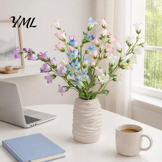 Artificial Bellflower Bouquet Lily of The Valley Flowers Realistic for Wedding Table Centerpieces Fake Flowers Home Decoration And Floral Arrangements