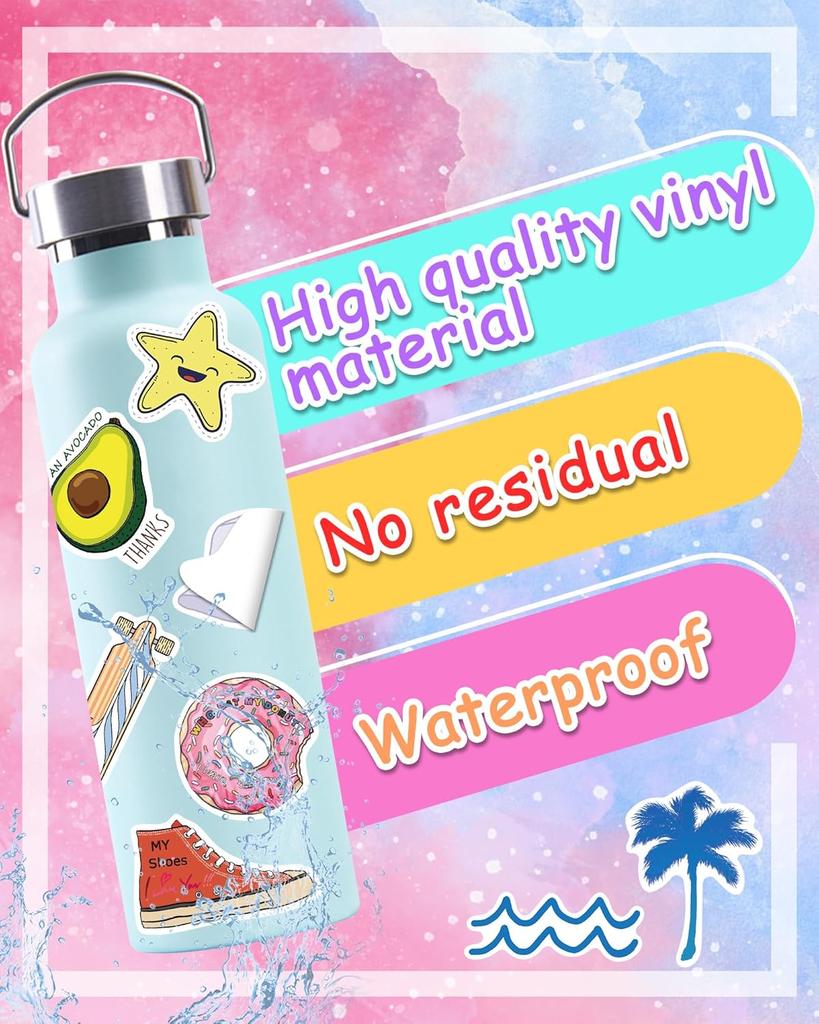 100Pcs Small Fresh Stickers Ins Wind Vsco Luggage Water Cup Refrigerator Scooter Waterproof Decorative Stickers