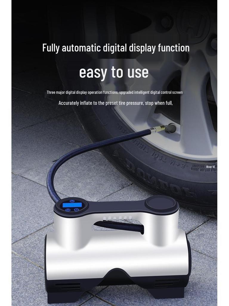 Portable 12V High-Power Electric Tire Inflator for Cars and Sedans