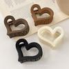Elegant Matte Heart Claw Hair Clip for Women – Stylish Hollow Shark Clip for Updos