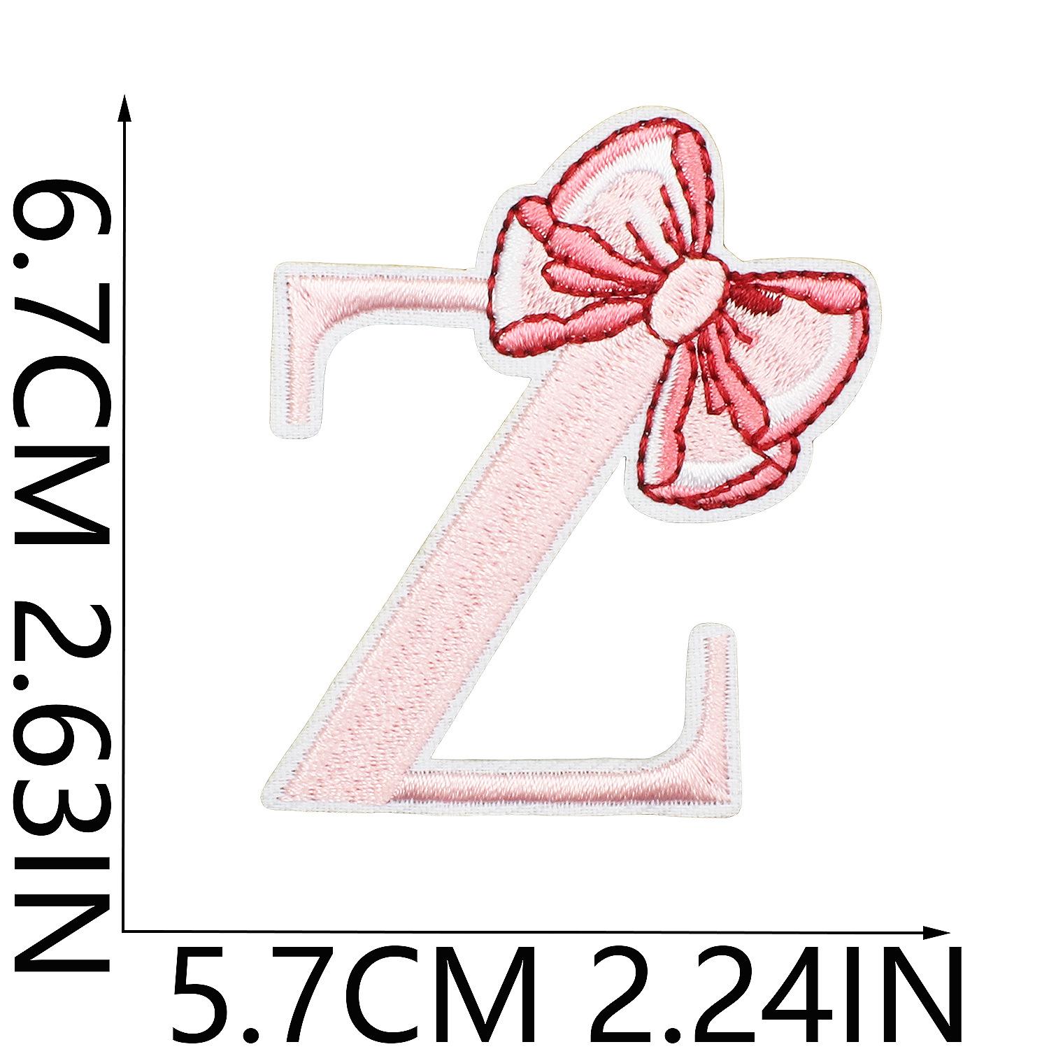 

Bow Hair Accessories Knot Embroidery Patch Sticker 26 English Letters Bag Decorative Cloth Sticker Letter Stamp Embroidery Piece Z_3 pieces