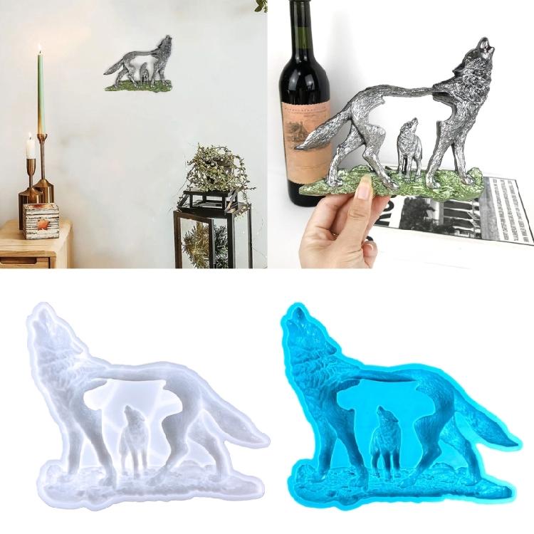 Forest Wolf Resin Molds Wall Art Pendant Silicone Mold Epoxy Casting for Home
