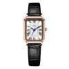 Gedi Women's Gold Square Retro Roman Numeral Leather Strap Quartz Watch – Artistic Daily Gift