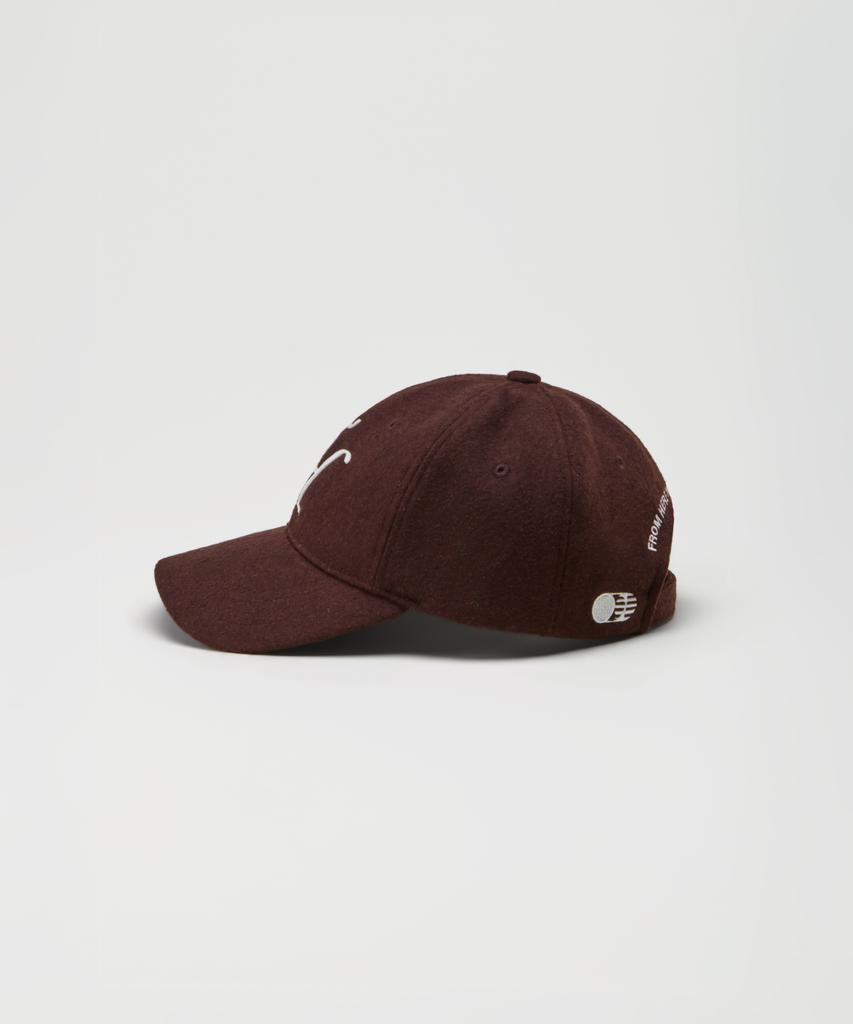 Teulaepighamoni Wool Blend Th Applique Logo Deep-Fit Ballcap_Brown