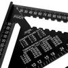Beslands Triangle Ruler, Woodworking Circular Saw Ruler, 30*30cm, Double-Sided Graduations, 12-Inch, Aluminum Alloy, Black, Protractor, 45 Degree Mark
