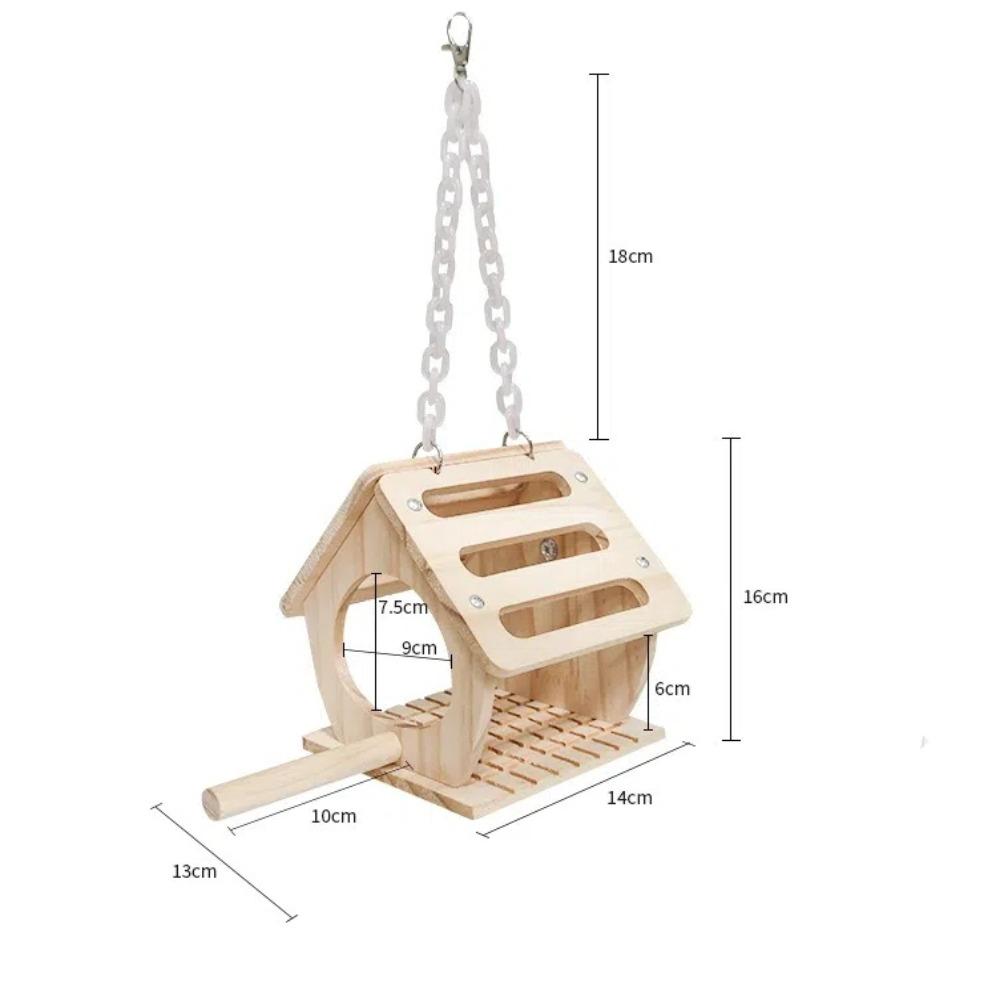 Dual Use Design Bird Hangs Houses Wood Breeding Box Birdhouse Bird Nest Garden