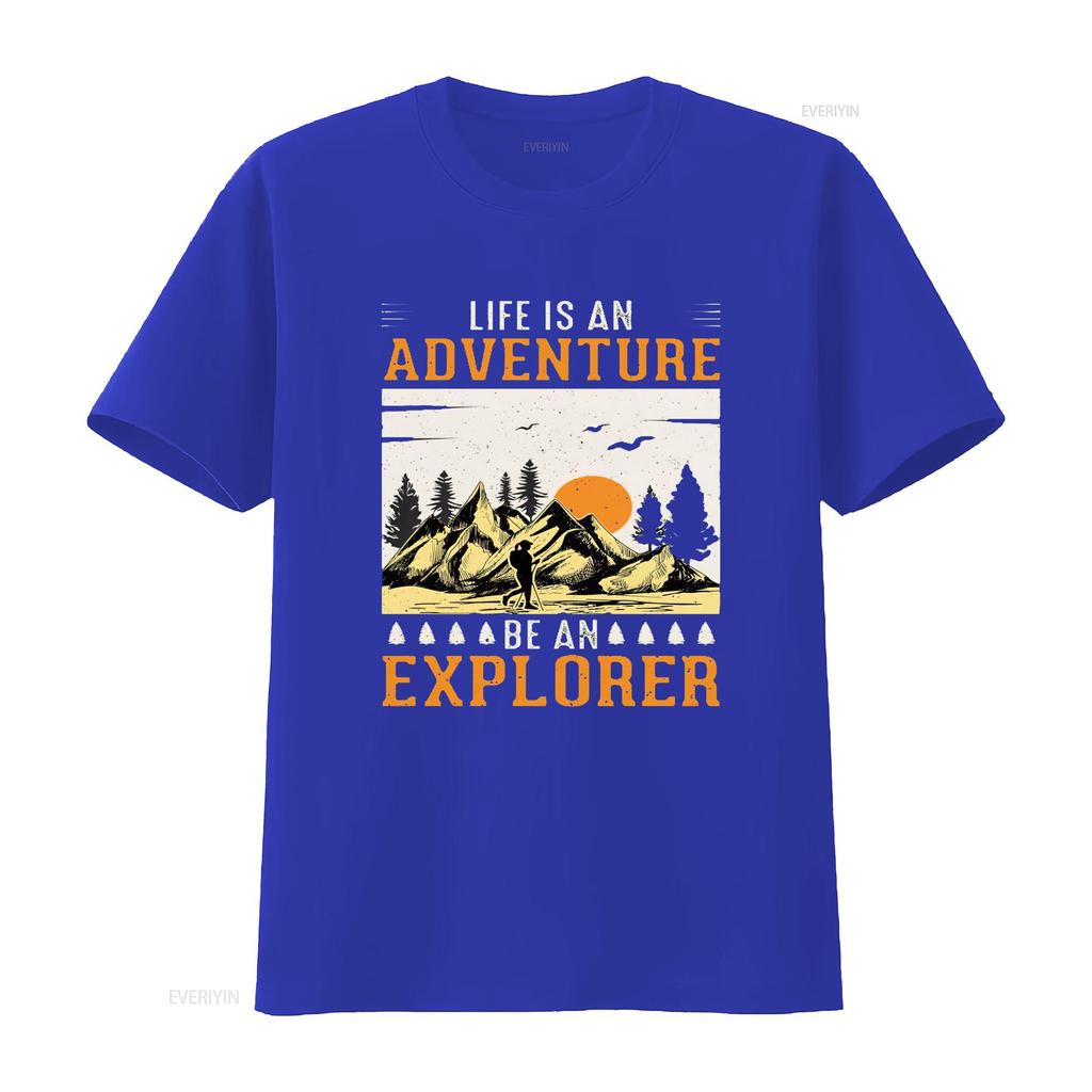 Womens Life is An Adventure Be Explorer Quote Camping Vintage  T Shirt vintage Washed Breathable Casual Unisex fashion