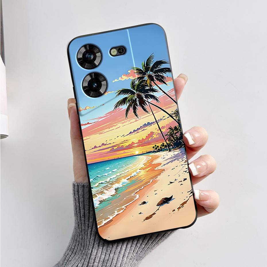 For Tecno Pova 5 Case LH7n Silicone Phone Case Stylish Pattern Slim Soft Black Funda Cover For Tecno Pova 5 4G 2023 Pova5 Capa