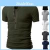 Fashion Men's Slim Fit V Neck T-shirt Muscle Tee Casual Tops Short Sleeve Blouse In Stylish Solid Colors