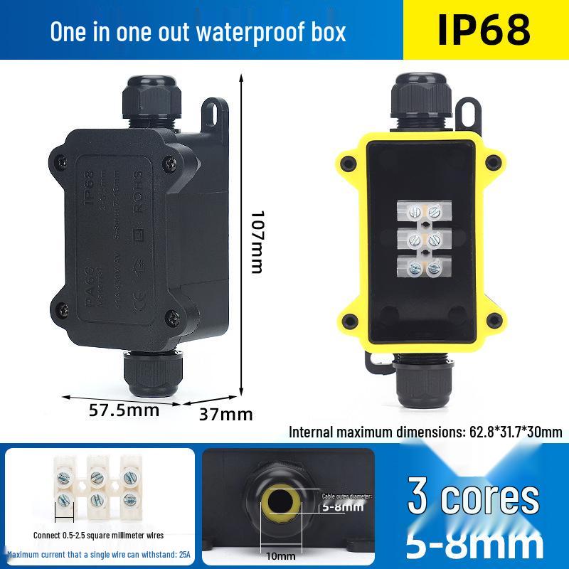 Outdoor IP68 Rainproof Plastic Junction Box with Terminal Block for PC Rooms & Street Lighting