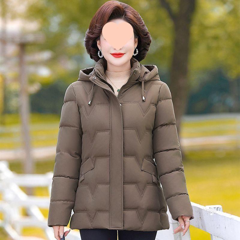 

Plus Size Women s Winter Cotton Jacket - Thick Padded Coat for Middle-Aged & Elderly 7XL 180-200 jin