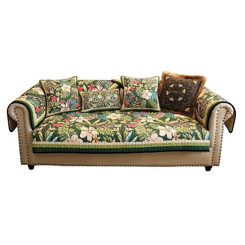 American Pastoral Style Sofa Cushion Four Seasons Non-slip Cushion Fashion Living Room Dust Sandhair Towel Cover Sofa