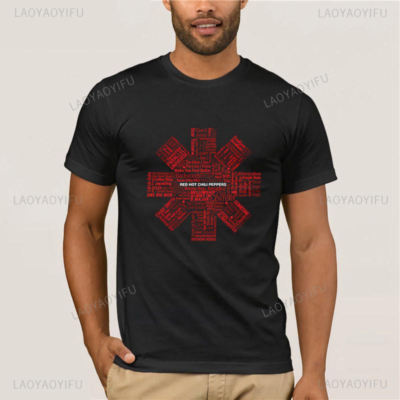 

RHCP Rock Band Red Hot Chili Printing T Shirt Peppers Amazing Cotton T-shirts for Men Retro Lounge Band Red Sea Logo Op Tee 5XL різнокольоровий
