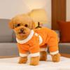 Combinaison d'hiver en velours pour chiens, douce, à capuche en peluche, pantalon à quatre pattes pour chien tendance, extérieur