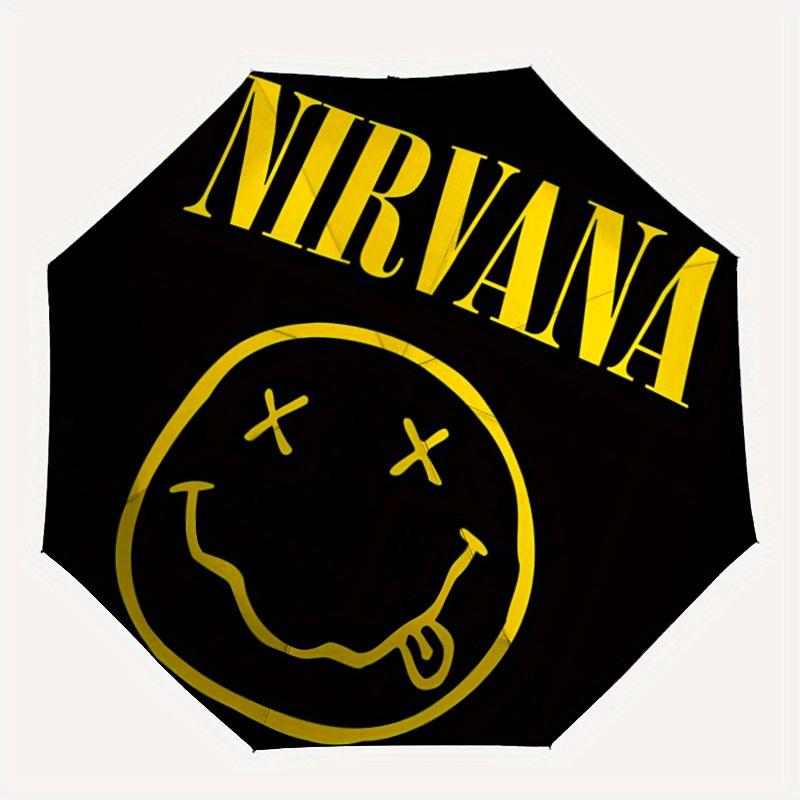 

1pc Nirvana Band Logo Auto Cute Umbrella Durable Iron Frame & Plastic Handle, Gift for Men & Women,Best Gift, Playful Design y250826175
