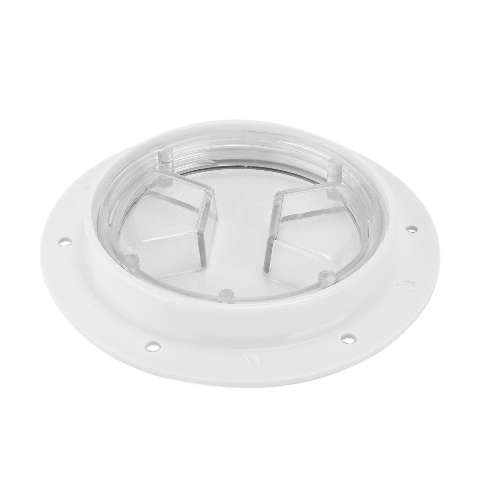 

Boat Deck Access Hatch TransparentCover White Round ABS Plate for RV Marine Yacht 4-inch