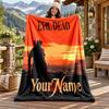 Evil dead Custom Name Flannel Blanket Personalized Soft Warm Plush Throw Blanket Customized Gift for Family Friends
