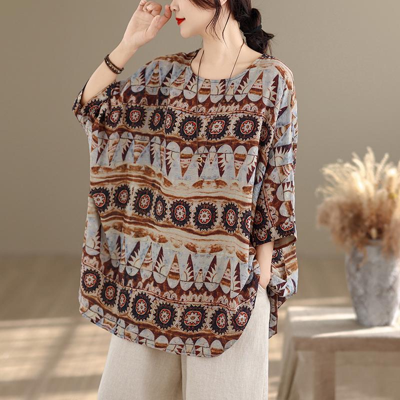 DIMANAF Plus Size New T-Shirt Women Oversize Flower Print Loose Casual Lady Tops Tees Shirts Summer 2026