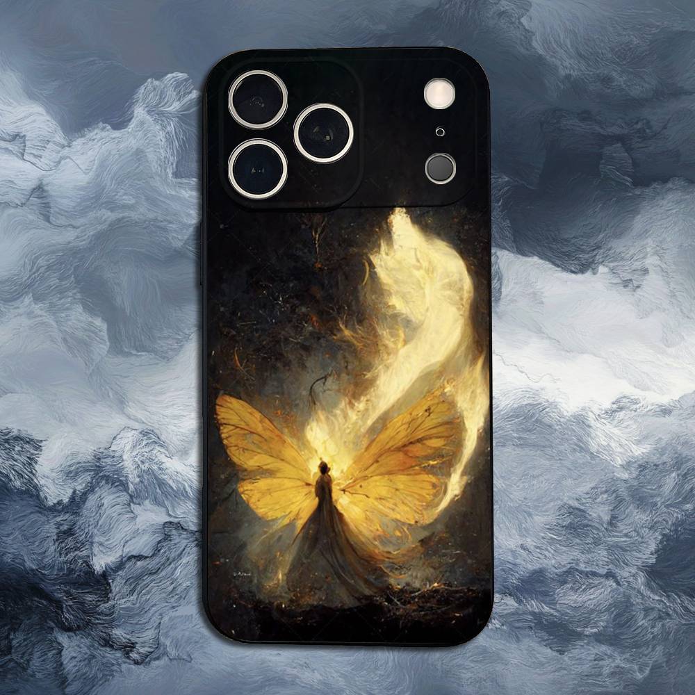 

Ins Retro Butterfly Phone Case For iPhone 15,14,13,17,16,12,11,Plus,Pro Max,XS,X,Mini,8,7,XR,SE,Soft Silicone Black iphone16e