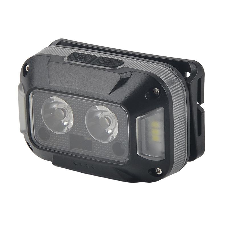 Mini Portable 3-source Sensing LED Headlight with Strong Light Ultra Bright Outdoor Waterproof Fishing Head Mounted Flashlight