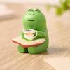 Cartoon Resins Coffee Frogs with Rocking Chair Miniature Decoration Ornament Perfect For Students And Collectors Gift