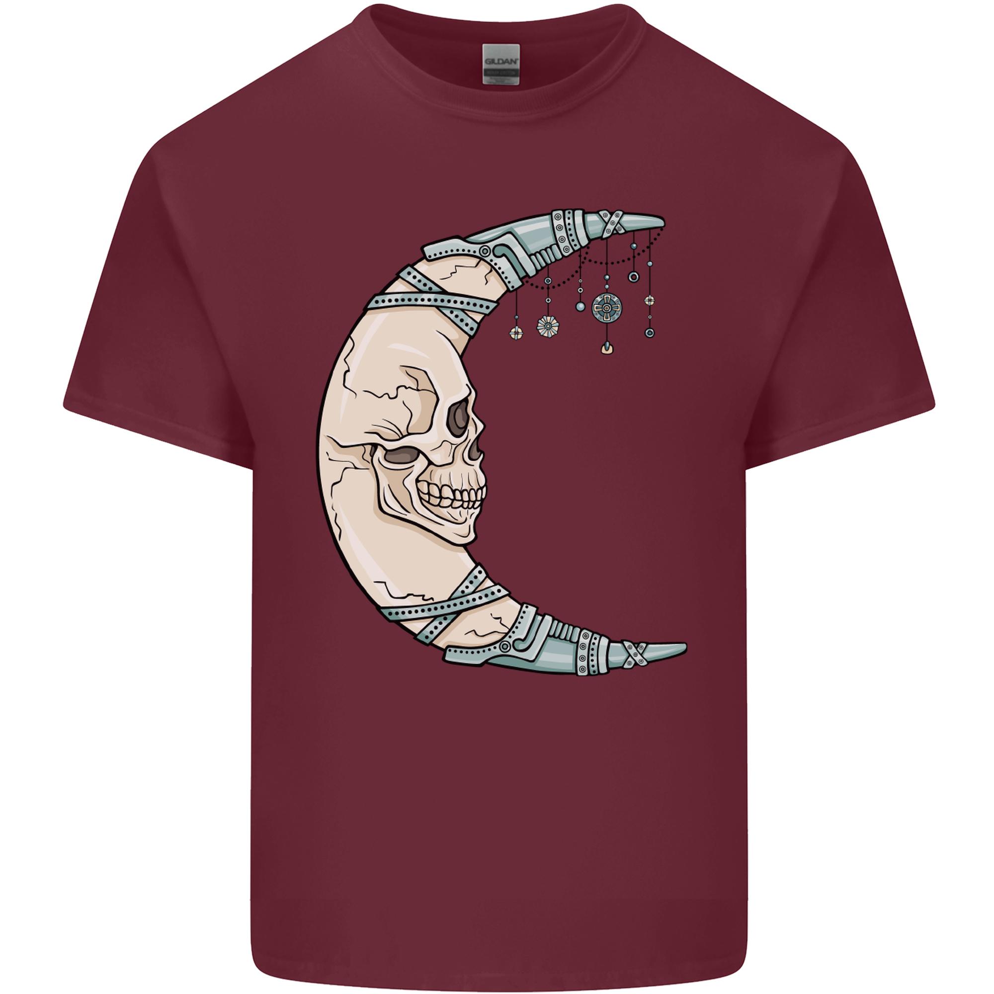 Steampunk Moon Skull Unisexs Light Cotton TShirt S