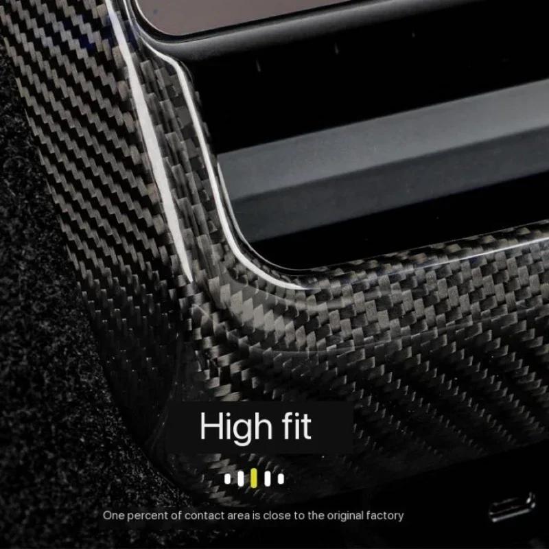 Real Carbon Fiber Rear Air Conditioning Vent Protective Cover For Tesla Model 3 Highland 2024 New Model3 Interior Accessories