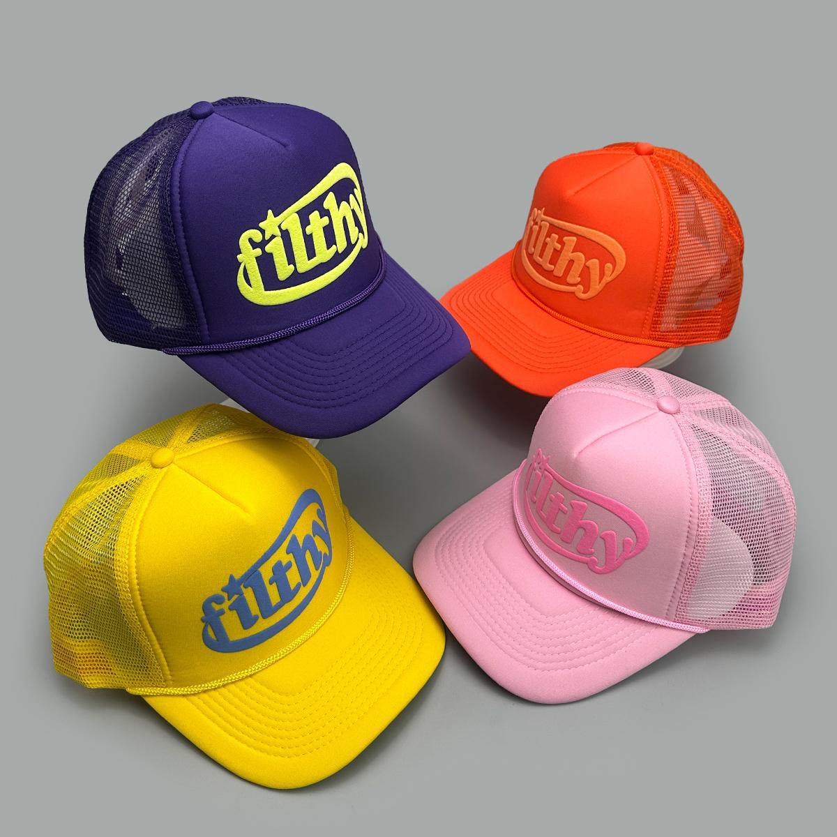 Yiran Bag Women's Color Block Filthy Letters Baseball Hats New Unisex Sunshade Color Block Breathable Personal Versatile Mesh Fashion Trucker Caps 52-60Cm