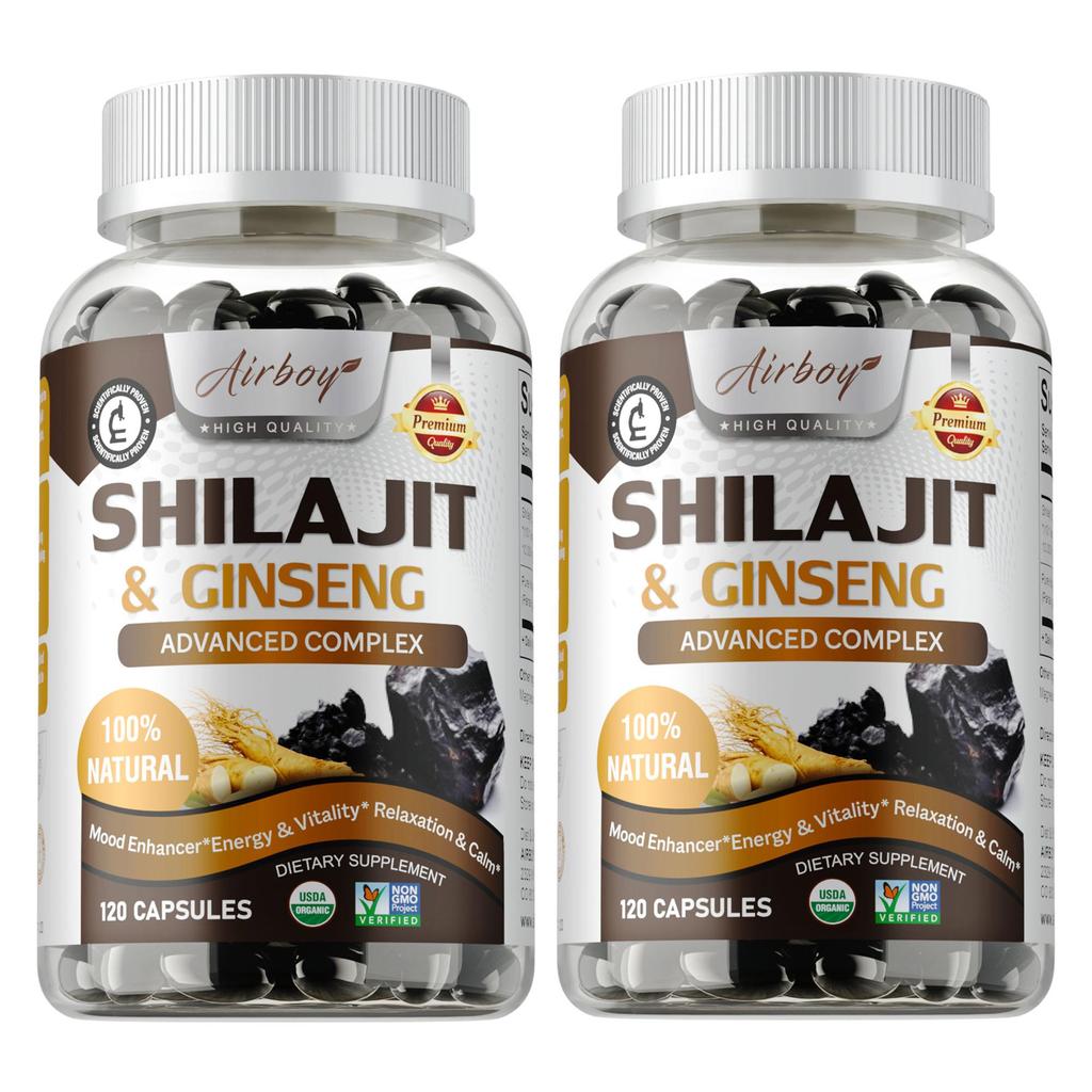 Airboy Shilajit & Ginseng Komplex Kapseln - Energie - ImmunGesundheit