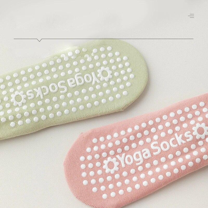 1 Pair Women Yoga Socks Non-Slip Grip Pilates Barre Ballet Dance Gym Sport Fitness UK Fitness Cotton Pilates Exercise Grip