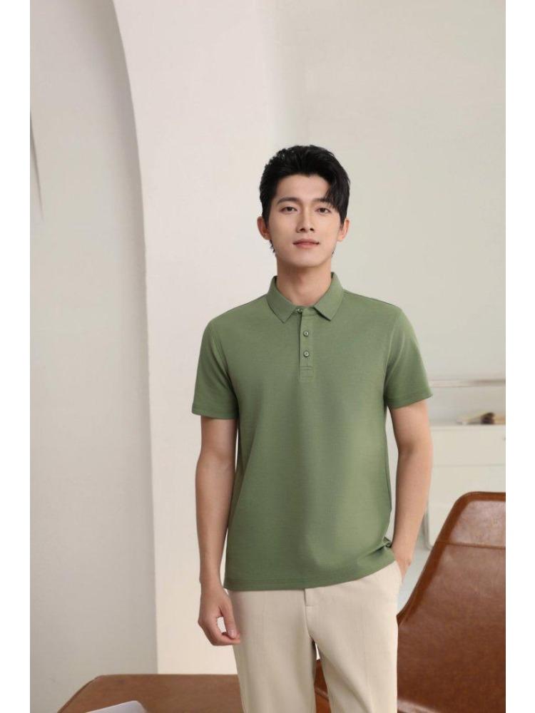 Solid Color T-Shirt Summer Women's and Men's Lapel Short Sleeve YG-258/256