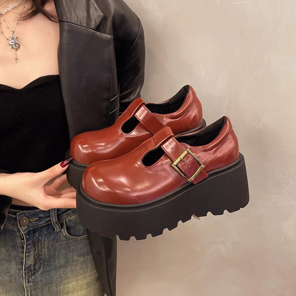 2025 New Patent Leather Spring Motorcycle Chelsea Boots Pumps Knee High Fashion Punk Ankle Platform Fashion Women Autumn Shoes