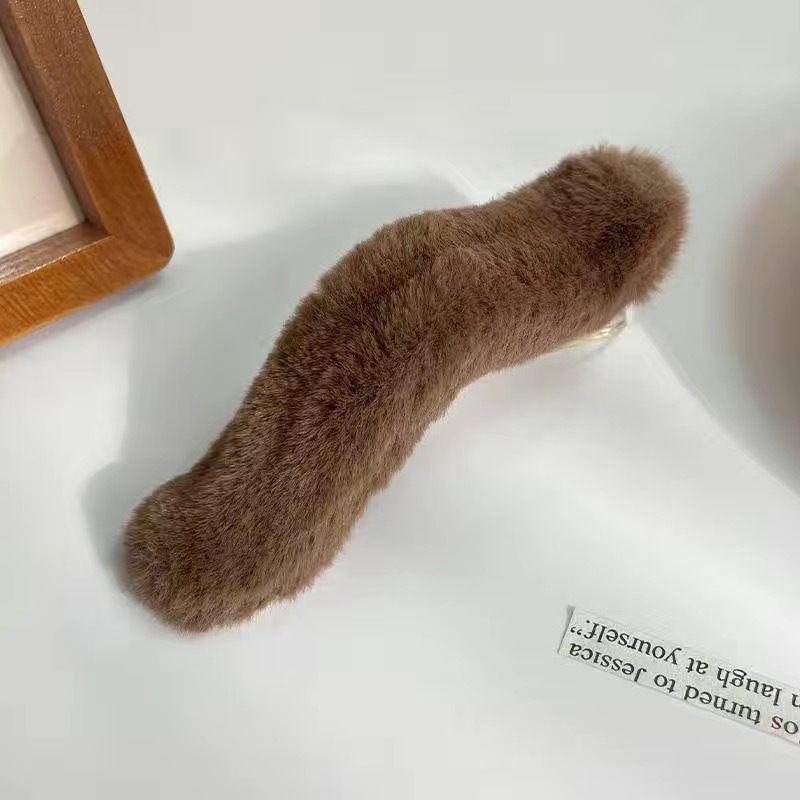 1 Stück Französisch elegantes Temperament, lässiger Stil, Pferdeschwanz-Klammer, Plüsch-Haarspange, große Platte, Haarspange, Kopfschmuck