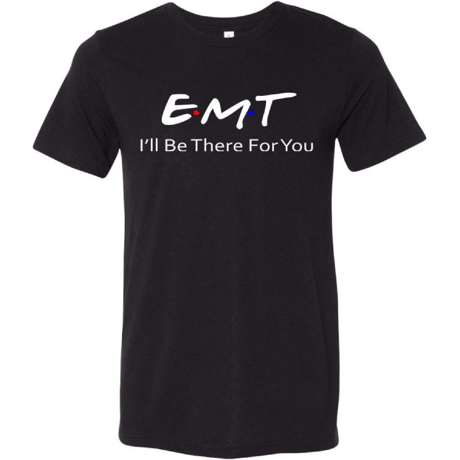 Unisex Adult Friends Inspired Intro EMT T-Shirt-Black Triblend-Small S