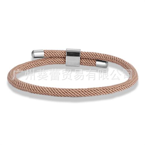 Adjustable Multi-Color Milan Rope Stainless Steel Bracelet, Male And Female Couples Red Hand Rope