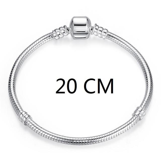 Stříbrný náramek Pulseira 925 se sněhovou vločkou 925 Srdce Hadí řetízková spona Femme Stříbrný náramek pro ženy šperky