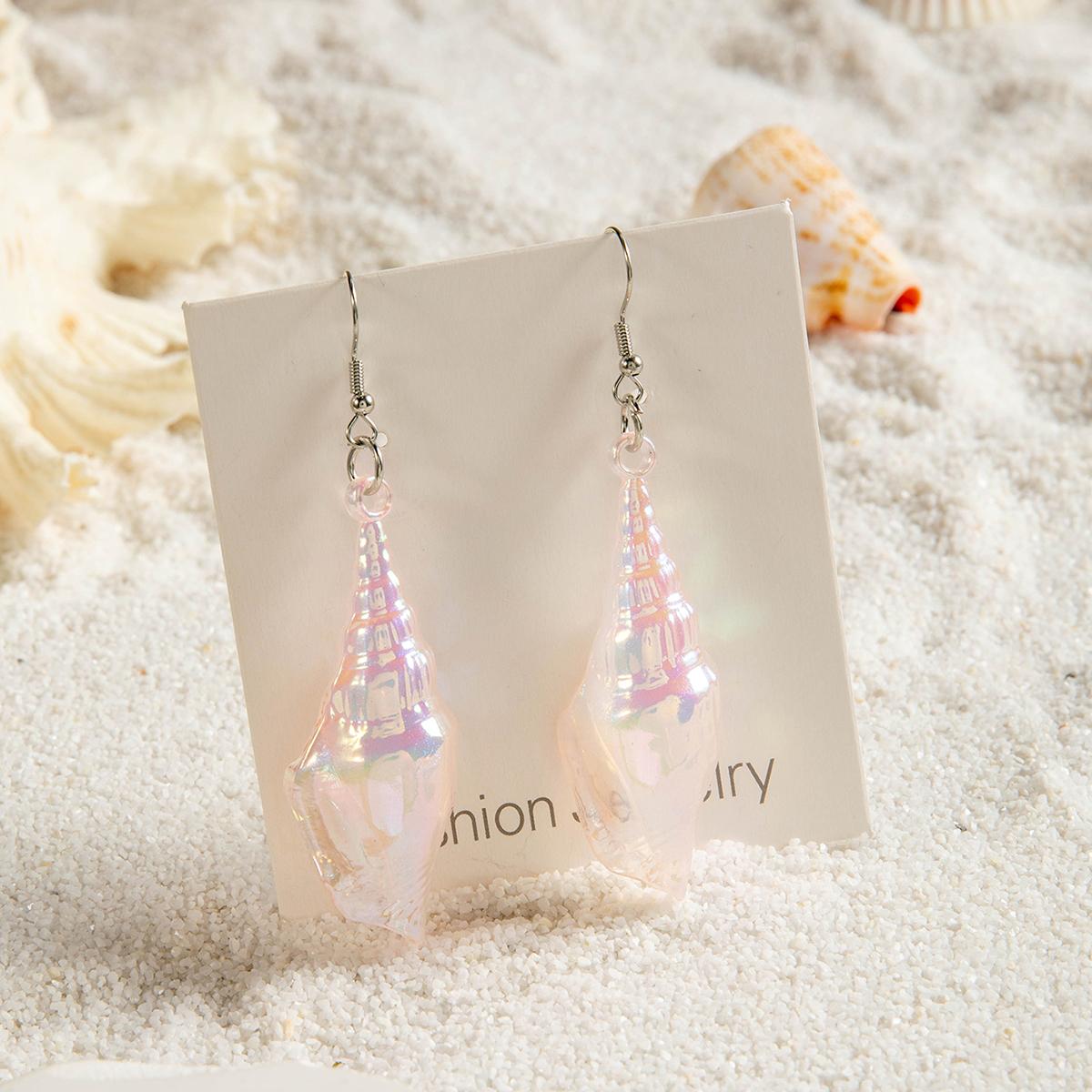 

Серьги-подвески с цветными поляризованными подвесками в виде морских раковин и элементов пляжа и океана, комплект из женских ювелирных изделий