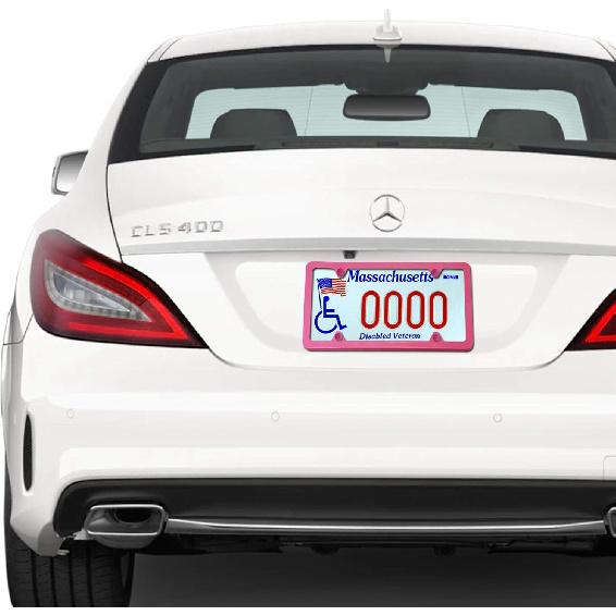 BGGTMO Pink License Plate Frames- Metal Aluminum Car Tag Cover, 2 Pack Slim Front & Rear Holders For US Vehicles, Rust/Rattle Proof, Cute Car