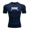 Men Compression Fashion T-shirt Fitness Sportswear Summer Running Gym Sweatshirt Elastic Quick Drying Sports Sweatshirt Elastic Breathable Slim Fit