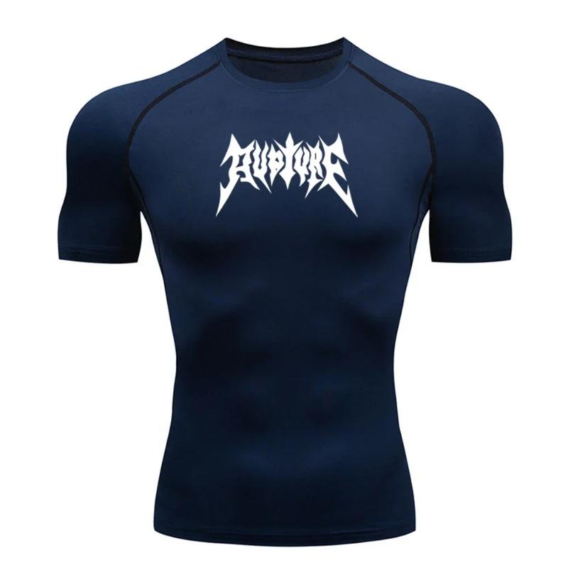 Men Compression Fashion T-shirt Fitness Sportswear Summer Running Gym Sweatshirt Elastic Quick Drying Sports Sweatshirt Elastic Breathable Slim Fit
