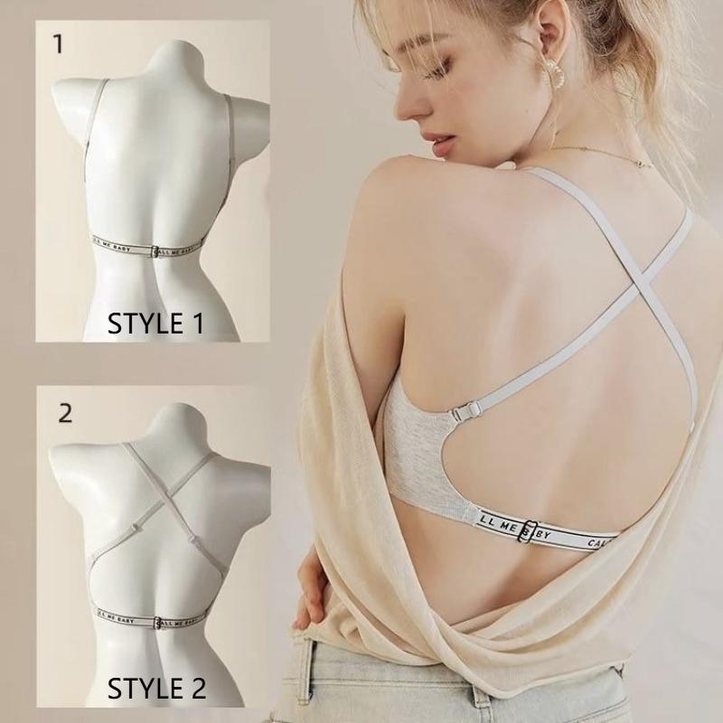 Women's Two Way Push Up Backless Bra Triangle Cup Invisible Seamless Wire Free Beautiful Back Bra